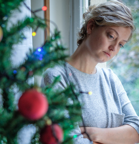 woman experiencing holiday stress
