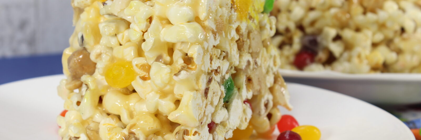 popcorn cake on a plate