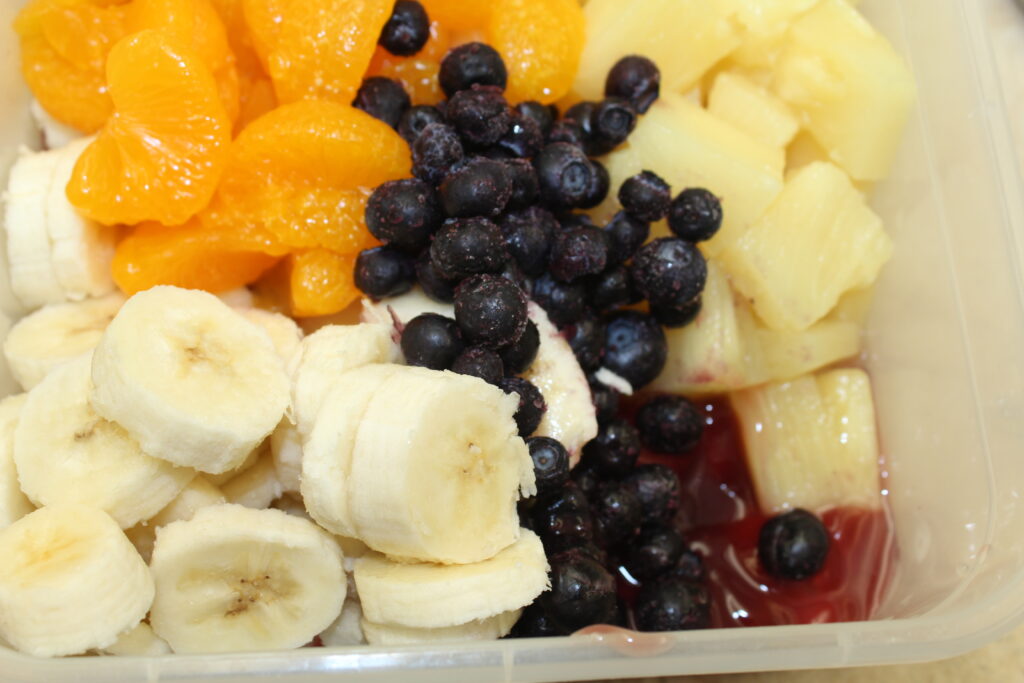fresh fruit in a dish