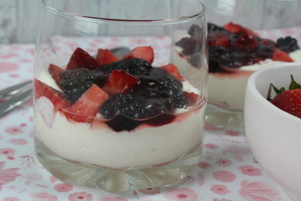 blackberry strawberry delight dessert chilled and ready to serve