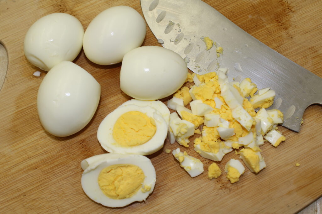 chopped hardboiled eggs