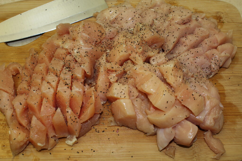 diced chicken for chicken zoodle soup