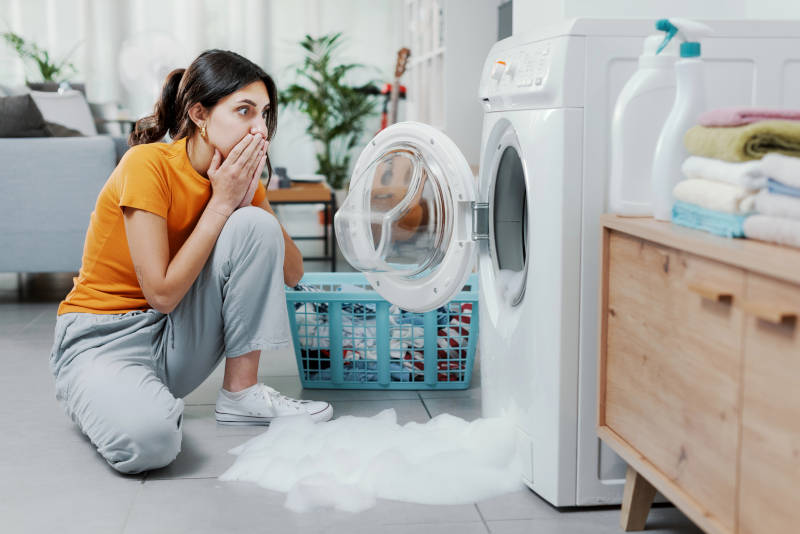 overflowing washing machine