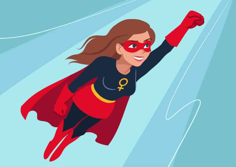 cartoon image of female superhero