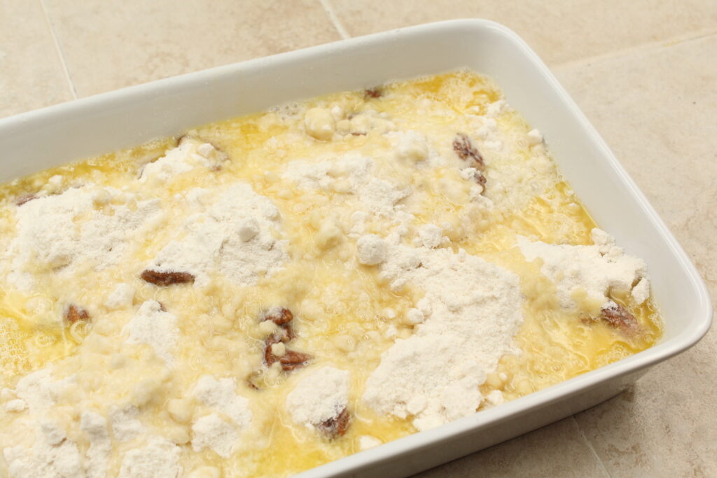 melted butter poured over the top