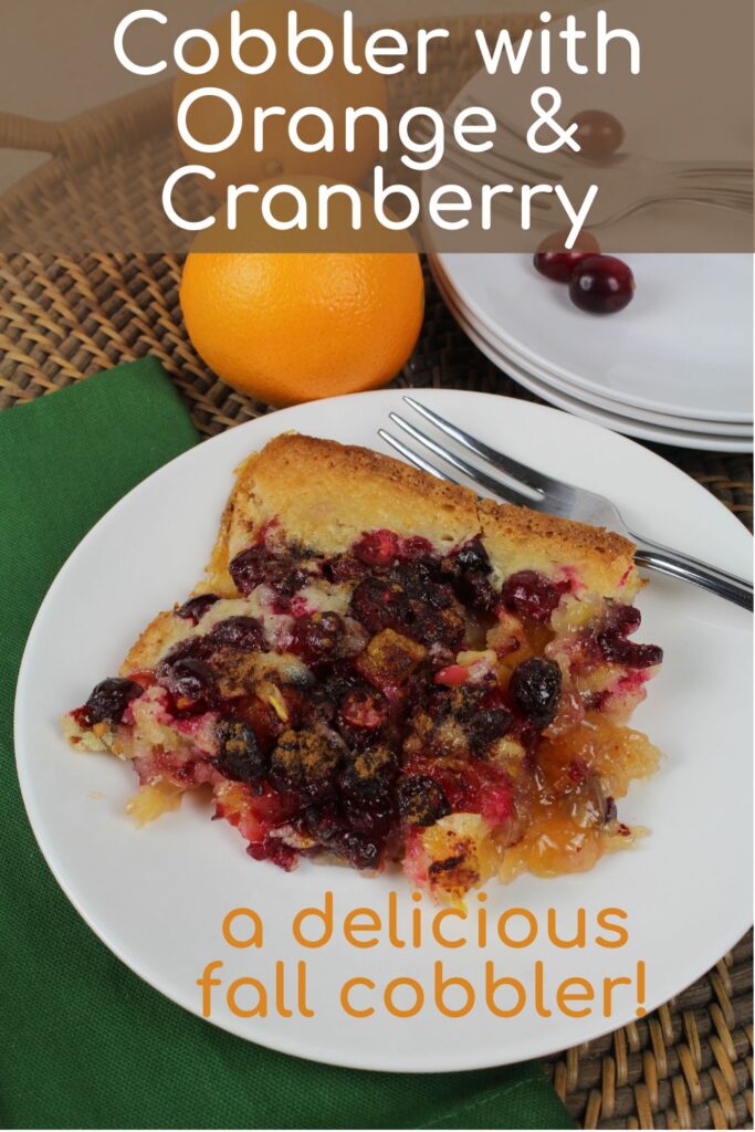 pin image for cranberry orange cobbler