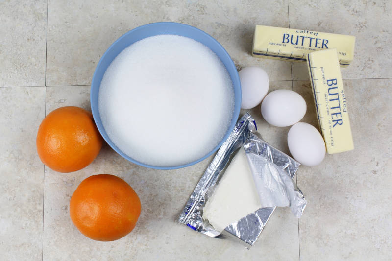 ingredients for orange poundcake