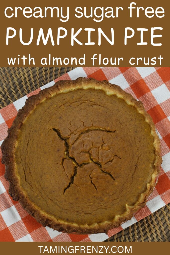 creamy sugar free Pumpkin Pie with almond flour